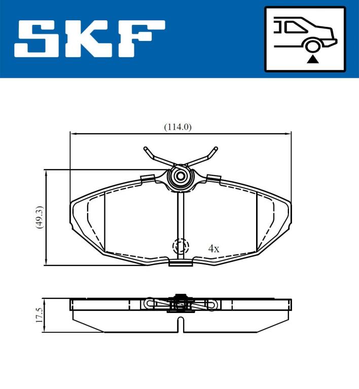 Jogo de 4 pastilhas de travão SKF ref. VKBP 90709